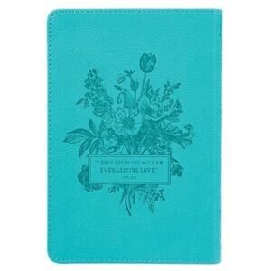 He Whispers Your Name Devotional Teal Leather Christian Gift for Women